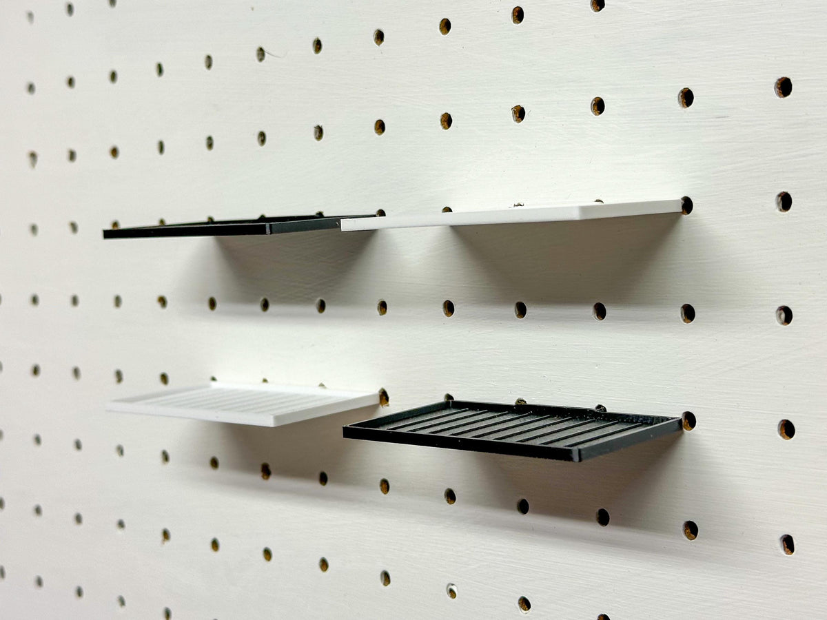 Flat Diecast Car Shelves for 1" Pegboard - Set of 10