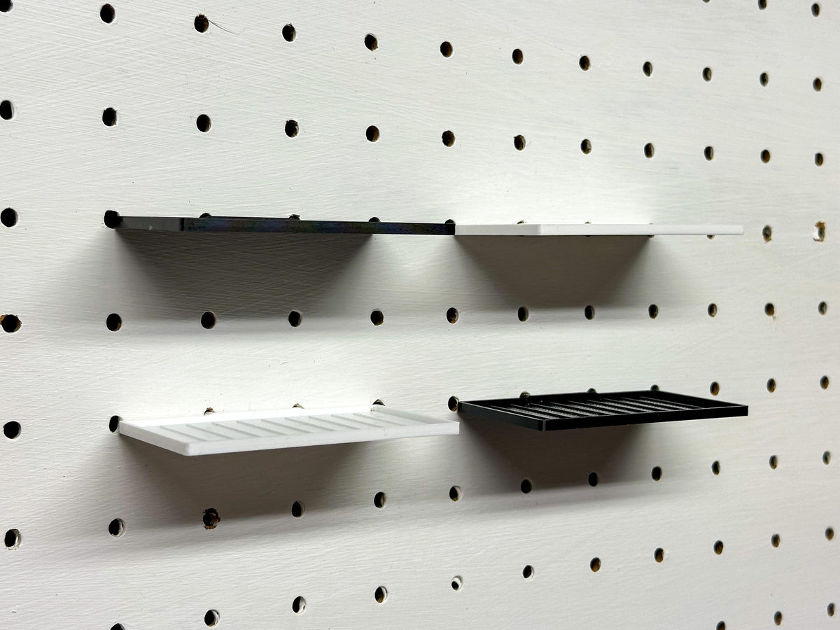 Flat Diecast Car Shelves for 1" Pegboard - Set of 10